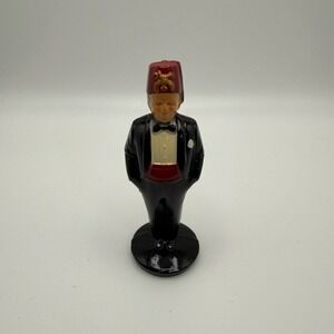 Vintage Shriners Fez‎ Gentleman Figurine Masonic Style Mini Statue